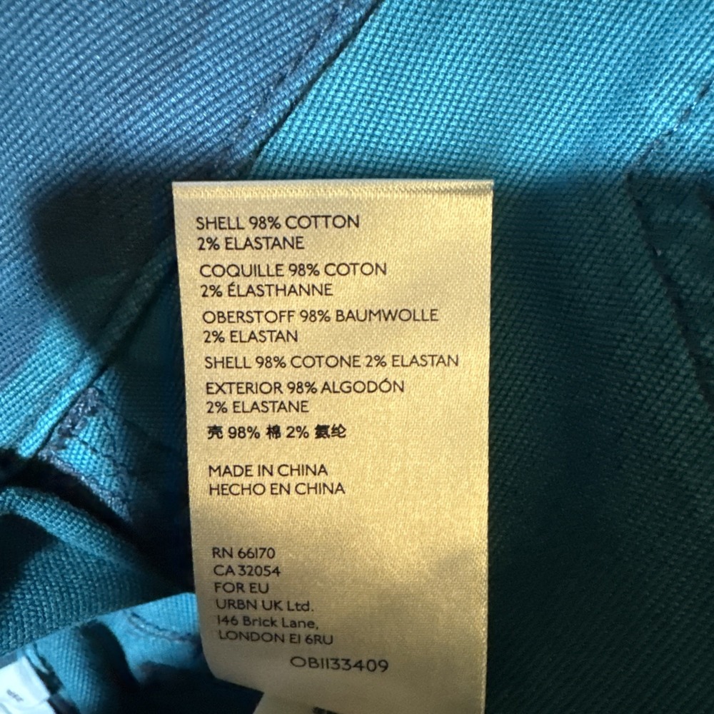 Anthropologie 25 PETITE Austin Cargo Utility Crop Pant Mid-Rise Turquoise‎ Green - Picture 10 of 16